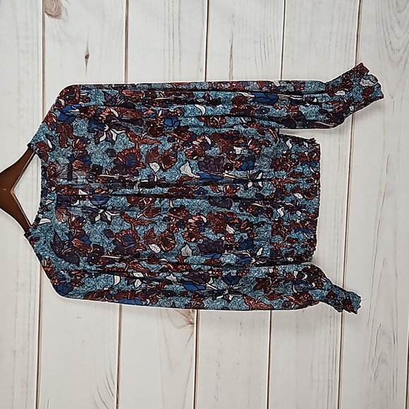 Rachel Zoe Floral Boho Sheer Peasant Blouse - Size Small - Picture 2 of 14